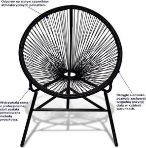 Elior krzesło ogrodowe Corrigan czarne (5353) 6