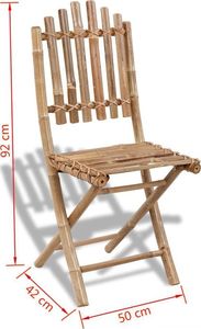 Elior składane krzesła bambusowe Javal 4 sztuki (5320) 6