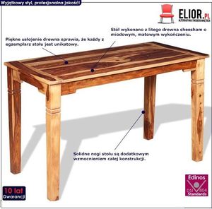 Elior Stół klasyczny drewniany Etan 3X brązowy 2