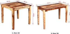 Elior Stół klasyczny drewniany Etan 3X brązowy 4