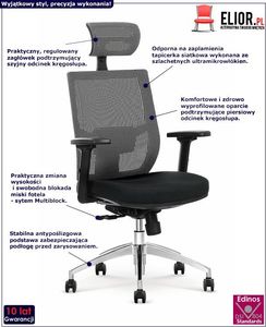 Krzesło biurowe Elior Toris Czarno-szare 2