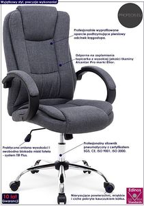 Krzesło biurowe Profeos Ariel 2X Szare 2