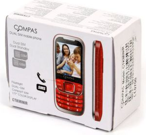 Telefon komórkowy Compas Mini Dual Sim, Czerwony 2
