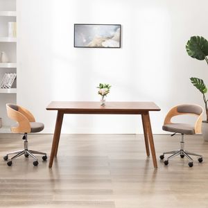 vidaXL Obrotowe krzesła stołowe, 2 szt., taupe, gięte drewno i tkanina 1