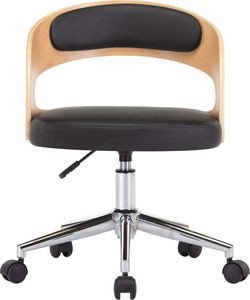 vidaXL Krzesła obrotowe, 2 szt., czarne, gięte drewno i sztuczna skóra 3