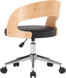 vidaXL Krzesła obrotowe, 2 szt., czarne, gięte drewno i sztuczna skóra 5