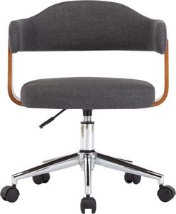 vidaXL Obrotowe krzesła stołowe, 2 szt., szare, gięte drewno i tkanina 3