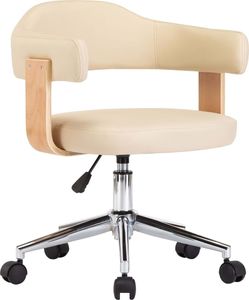 vidaXL Obrotowe krzesła stołowe, 2 szt., kremowe, sztuczna skóra 3