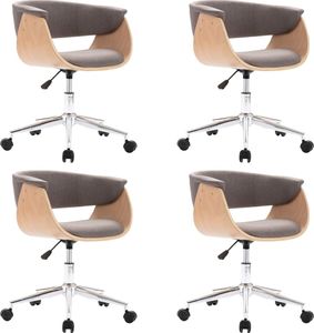 vidaXL Obrotowe krzesła stołowe, 4 szt., taupe, obite tkaniną 2