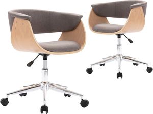 vidaXL Obrotowe krzesła stołowe, 2 szt., taupe, obite tkaniną 2