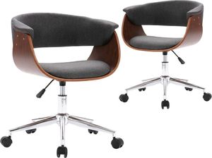 vidaXL Obrotowe krzesła stołowe, 2 szt., szare, obite tkaniną 2