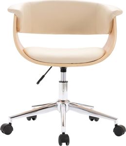 vidaXL Obrotowe krzesła stołowe, 2 szt., kremowe, sztuczna skóra 4