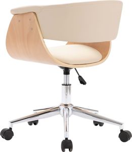 vidaXL Obrotowe krzesła stołowe, 2 szt., kremowe, sztuczna skóra 5