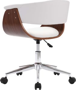 vidaXL Obrotowe krzesła stołowe, 2 szt., białe, sztuczna skóra 5