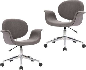 vidaXL Obrotowe krzesła stołowe, 2 szt., szare, obite tkaniną 2
