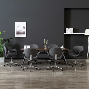 vidaXL Obrotowe krzesła stołowe, 6 szt., szare, obite tkaniną 1