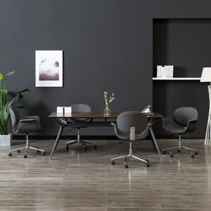 vidaXL Obrotowe krzesła stołowe, 4 szt., szare, obite tkaniną 1