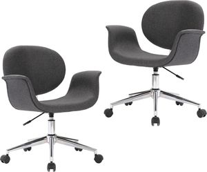 vidaXL Obrotowe krzesła stołowe, 2 szt., szare, obite tkaniną 2