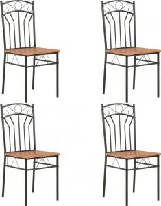 vidaXL Krzesła do jadalni, 4 szt., brązowe, MDF 1