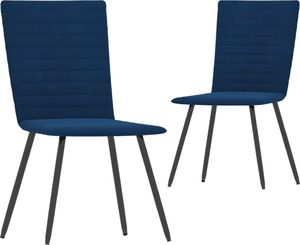 vidaXL Krzesła stołowe, 2 szt., niebieskie, aksamitne 1