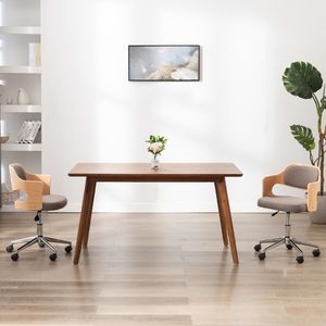 vidaXL Obrotowe krzesło stołowe, taupe, gięte drewno i tkanina 1