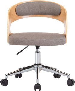 vidaXL Obrotowe krzesło stołowe, taupe, gięte drewno i tkanina 3
