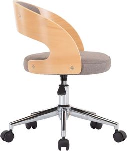 vidaXL Obrotowe krzesło stołowe, taupe, gięte drewno i tkanina 5