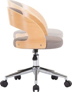 vidaXL Obrotowe krzesło stołowe, taupe, gięte drewno i tkanina 6