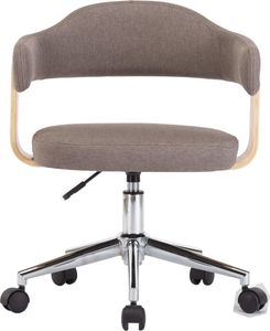 vidaXL Obrotowe krzesło stołowe, taupe, gięte drewno i tkanina 3