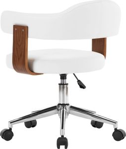 vidaXL Obrotowe krzesło stołowe, białe, gięte drewno i sztuczna skóra 4