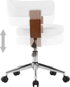 vidaXL Obrotowe krzesło stołowe, białe, gięte drewno i sztuczna skóra 5