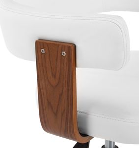 vidaXL Obrotowe krzesło stołowe, białe, gięte drewno i sztuczna skóra 6