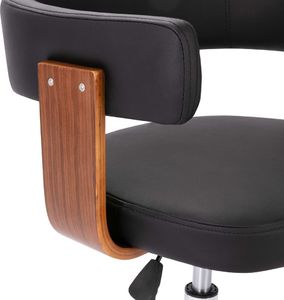 vidaXL Obrotowe krzesło stołowe, czarne, gięte drewno i sztuczna skóra 6
