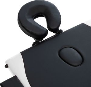 vidaXL Składany stół do masażu, 3 strefy, drewniany, czarno-biały 6