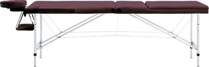 vidaXL Składany stół do masażu, 3 strefy, aluminiowy, fioletowy 2