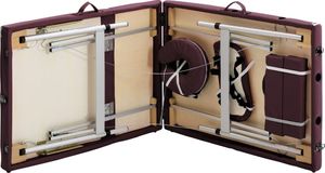 vidaXL Składany stół do masażu, 3 strefy, aluminiowy, fioletowy 6