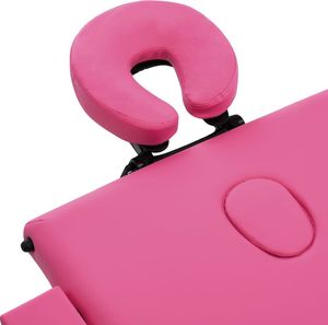 vidaXL Składany stół do masażu, 3 strefy, aluminiowy, różowy 5