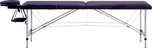 vidaXL Składany stół do masażu, 2 strefy, aluminiowy, winny fiolet 2