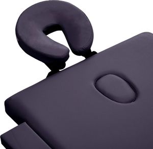 vidaXL Składany stół do masażu, 2 strefy, aluminiowy, winny fiolet 4