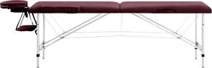 vidaXL Składany stół do masażu, 2 strefy, aluminiowy, fioletowy 2