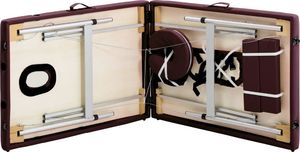 vidaXL Składany stół do masażu, 2 strefy, aluminiowy, fioletowy 6