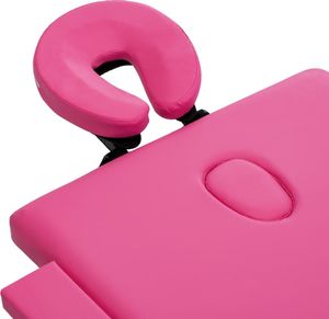 vidaXL Składany stół do masażu, 2 strefy, aluminiowy, różowy 4