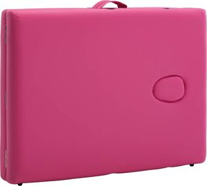 vidaXL Składany stół do masażu, 2 strefy, aluminiowy, różowy 7