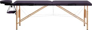 vidaXL Składany stół do masażu, 2 strefy, drewniany, winny fiolet 2