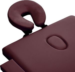 vidaXL Składany stół do masażu, 2 strefy, drewniany, fioletowy 4