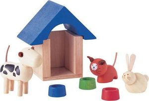 Plan Toys Drewniane zwierzątka domowe z akcesoriami do domku dla lalek 1