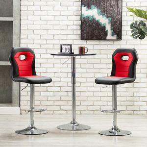 vidaXL Krzesło barowe, czerwone, sztuczna skóra 1