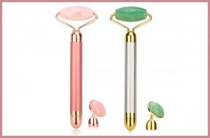 Yeye Roller do masowania twarzy z wibracjami różowy kwarc 6