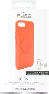 Puro PURO ICON+ Cover etui magnetyczne na iPhone SE 2020 / 8 / 7 / 6s (fluo pomarańczowy) 2