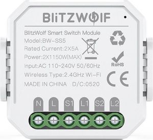 Blitzwolf Inteligentny przełącznik WiFi BlitzWolf BW-SS5 (2-kanałowy) 1